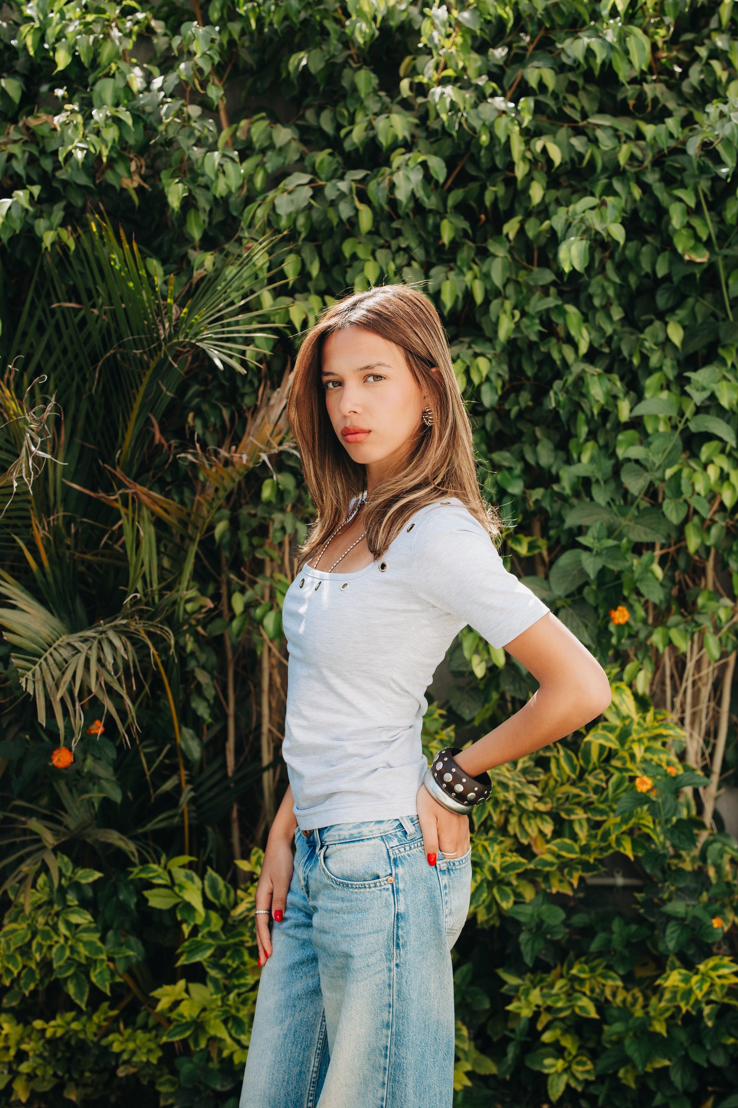 Silver Stud Knit Top