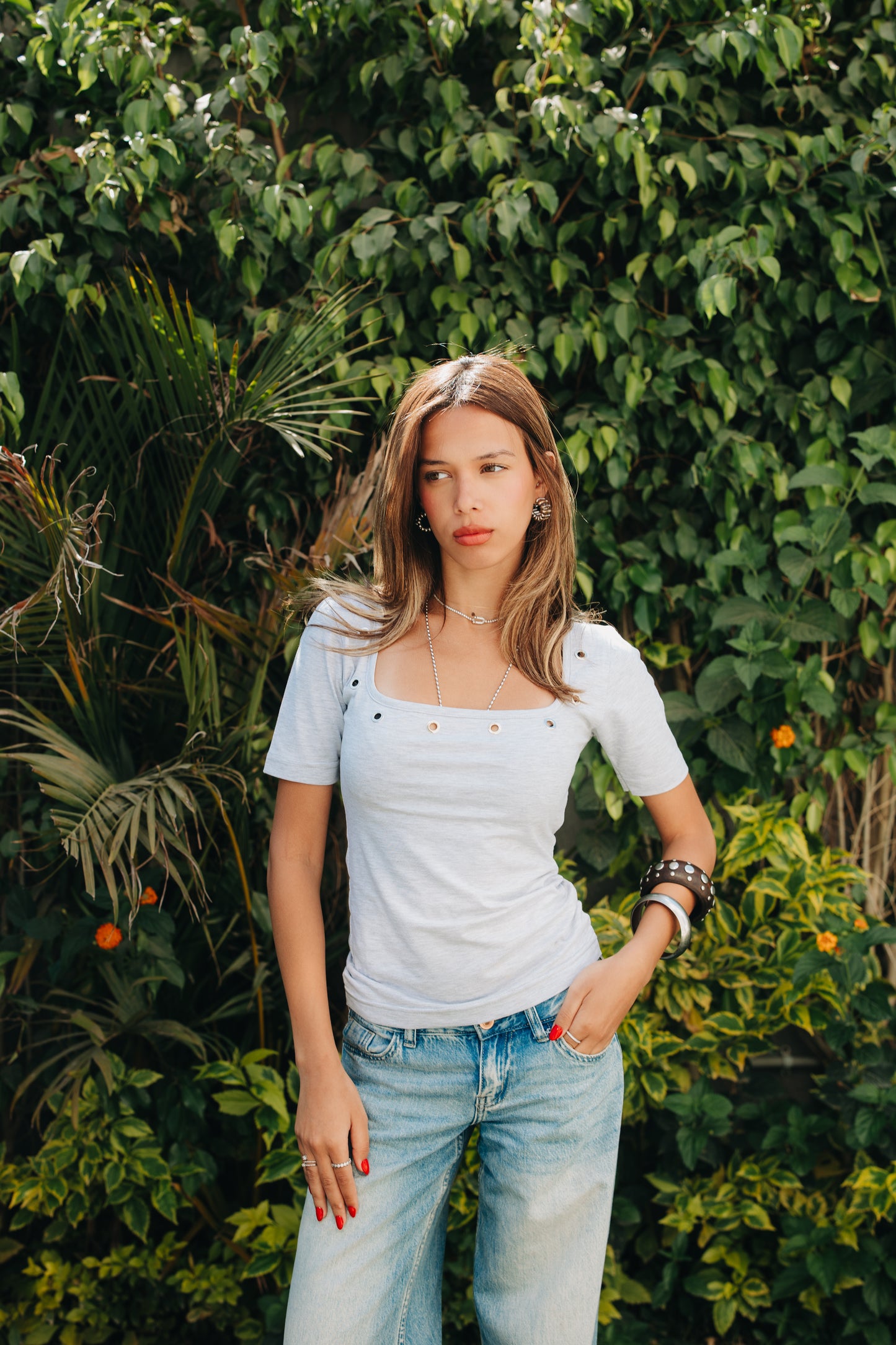 Silver Stud Knit Top