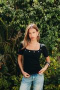 Silver Stud Knit Top