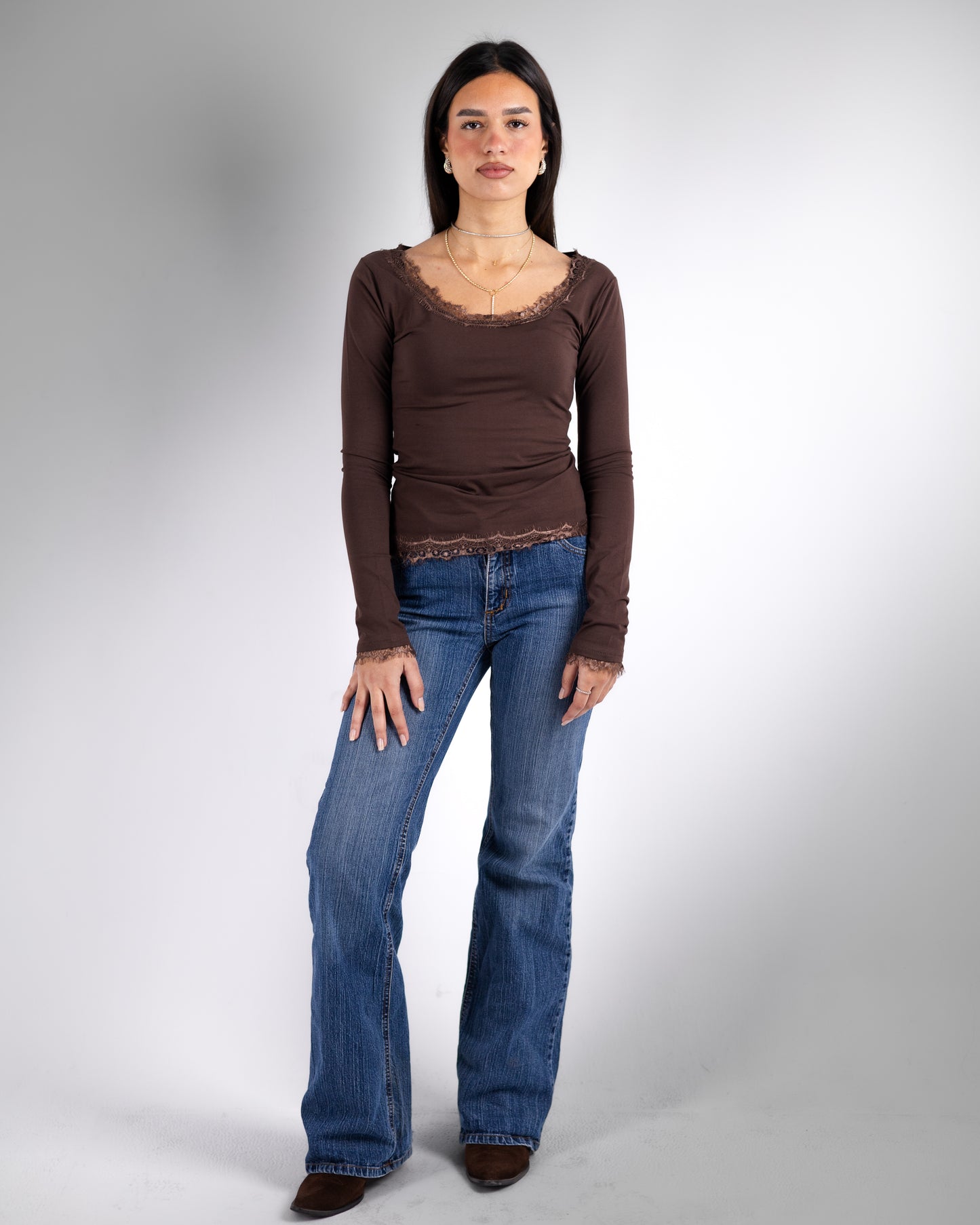 Brown Lace Top