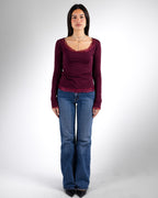 Burgundy Lace Top